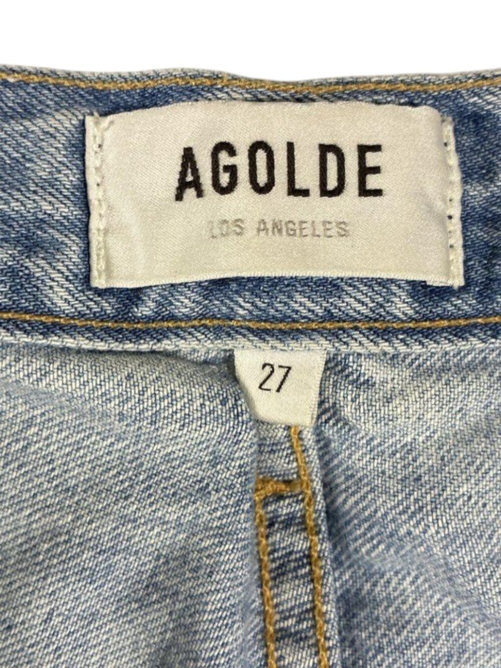 AGOLDE Criss Cross Upsized Jeans Light Wash Asymmetric Button Fly Size 27 - Picture 5 of 7